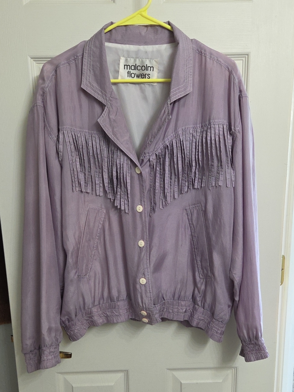 Lavender Fringe Button-Up Women's Top